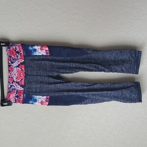 Washed Flora Capri Leggings Nanette Lepore Anthropologie sz S 🌛